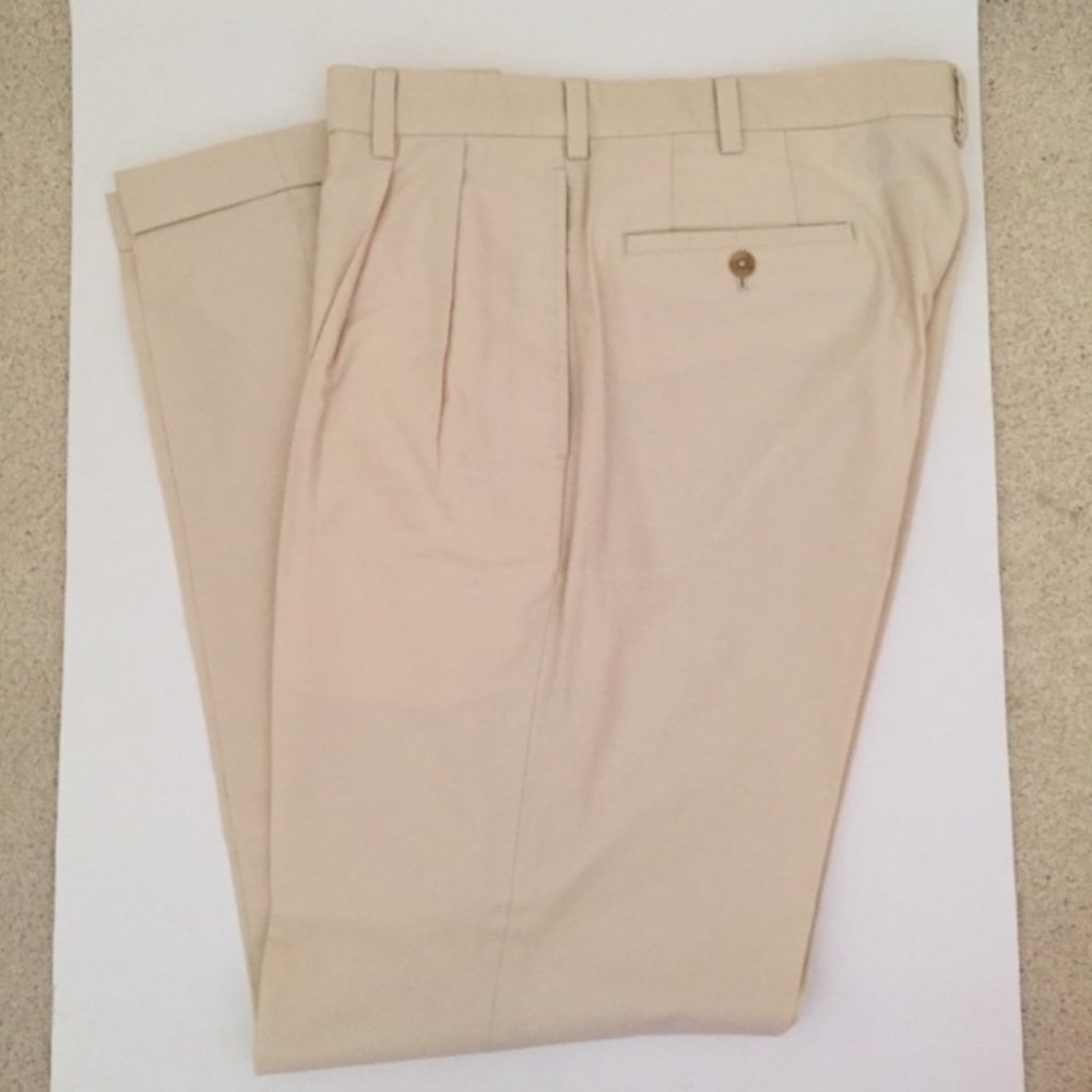 Pleated Front w/Cuffs Summer Cotton Slacks